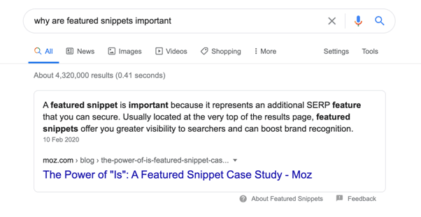 Importance Of Featured Snippet In Google SERP